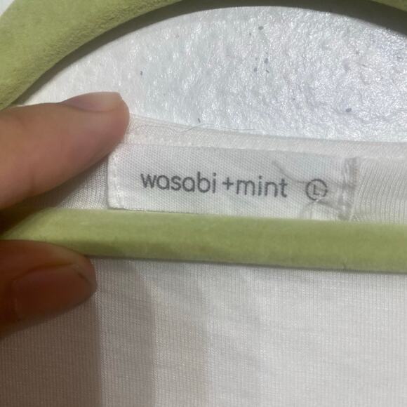 Wasabi + Mint White Square Neck Bodysuit Sz L - Picture 5 of 12